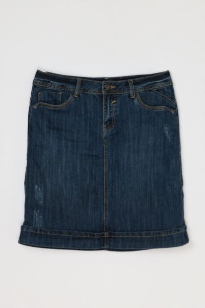 【WONDER WONDER】Sleven Y2K Vintage Studded Mini Denim Skirt Vintage Y2k Studded Dark Wash Denim Mini Skirt | Urban