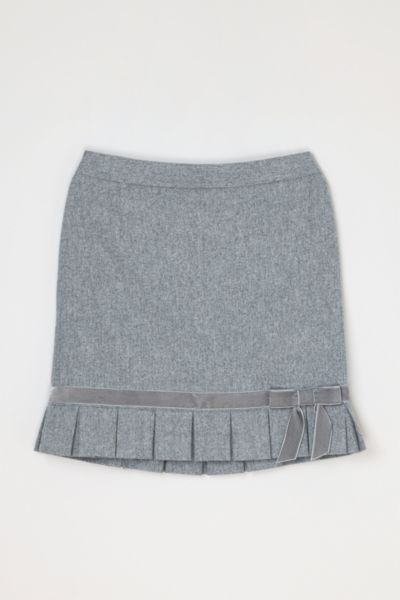 Vintage Y2k Pleated Mini Skirt with Velvet Bow