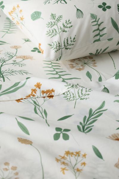 Botanica Patterned Brushed Cotton Sheet Set