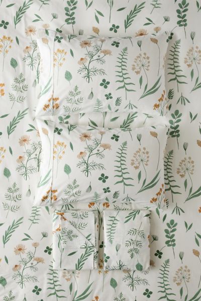 Botanica Patterned Brushed Cotton Sheet Set