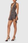 Edikted Shredded Backless Halter Mini Dress