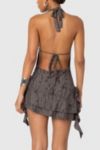Edikted Shredded Backless Halter Mini Dress