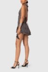 Edikted Shredded Backless Halter Mini Dress