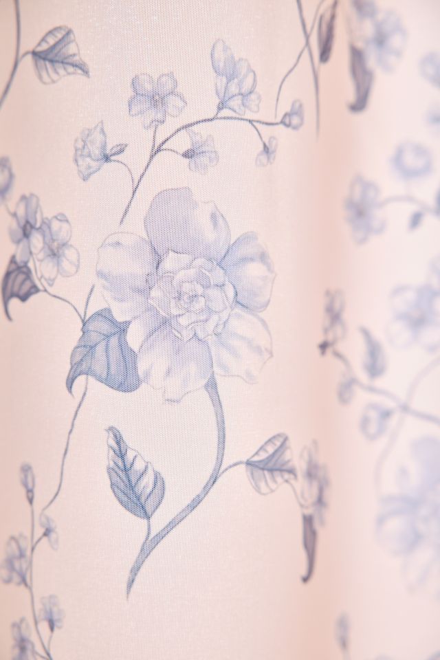 Vintage Style Floral Patterned Shower Curtain #1