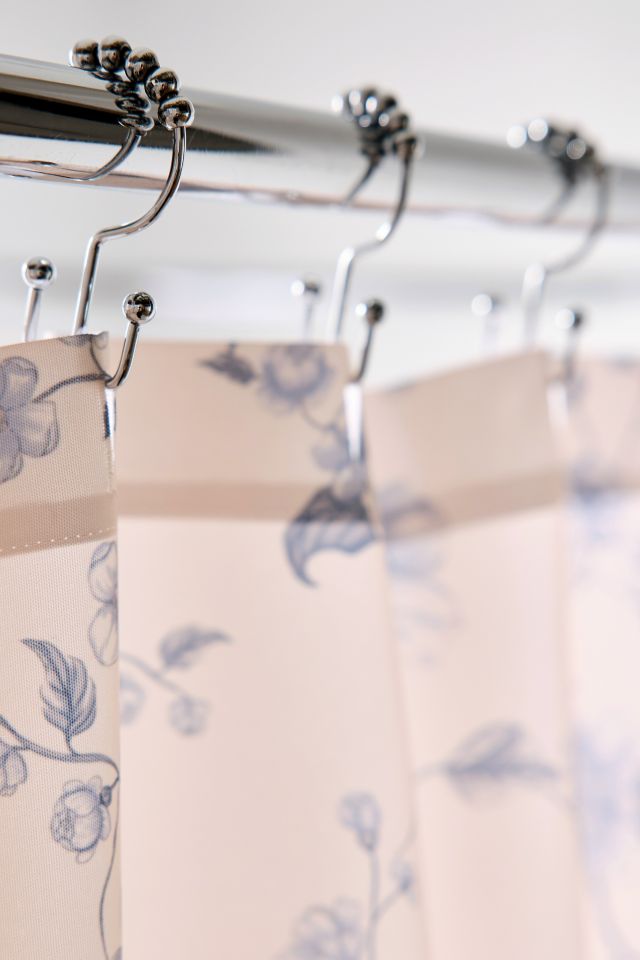 Vintage Style Floral Patterned Shower Curtain #2