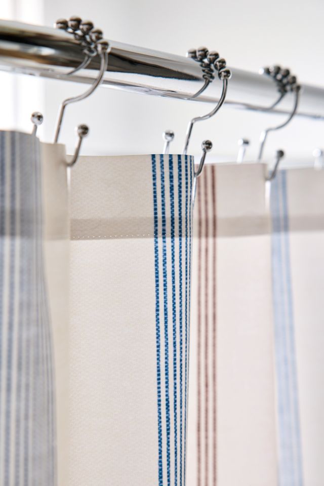 Ivy Striped Patterned Shower Curtain