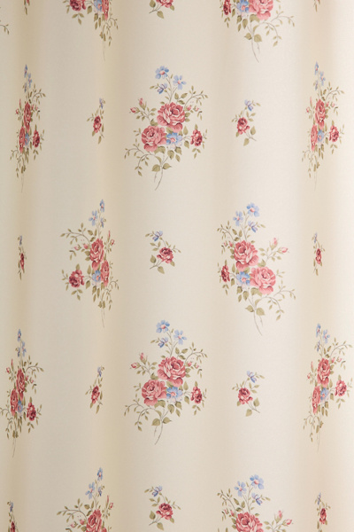 Vintage Style French Flower Patterned Shower Curtain