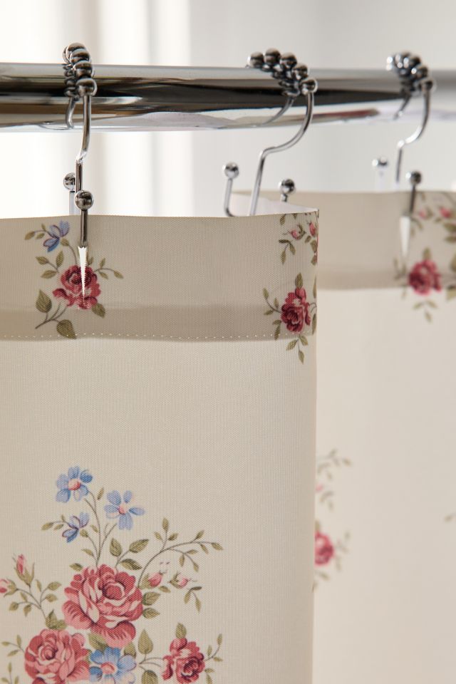 Vintage Style French Flower Patterned Shower Curtain #2