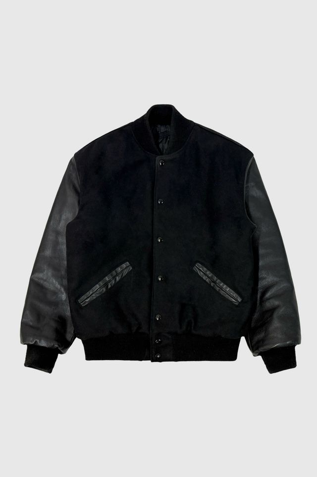 Vintage 1990's Varsity Leather Sleeve Jacket | Urban Outfitters