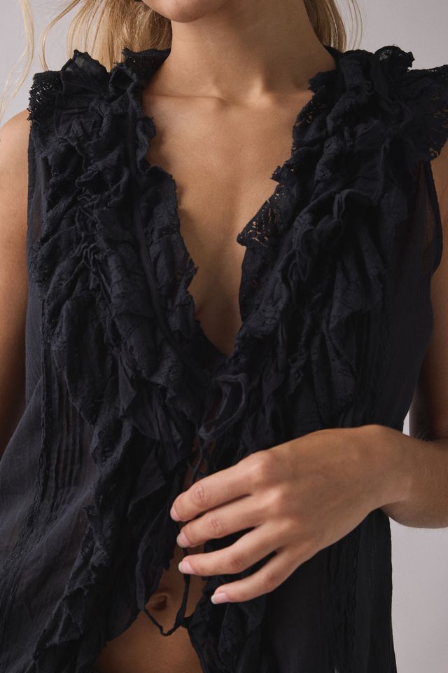 Kimchi Blue Clara Cascading Ruffle Tie-Front Tank Top #1