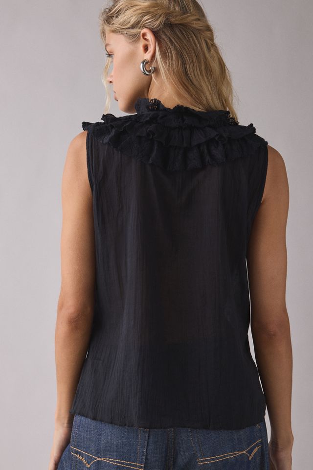 Kimchi Blue Clara Cascading Ruffle Tie-Front Tank Top #3