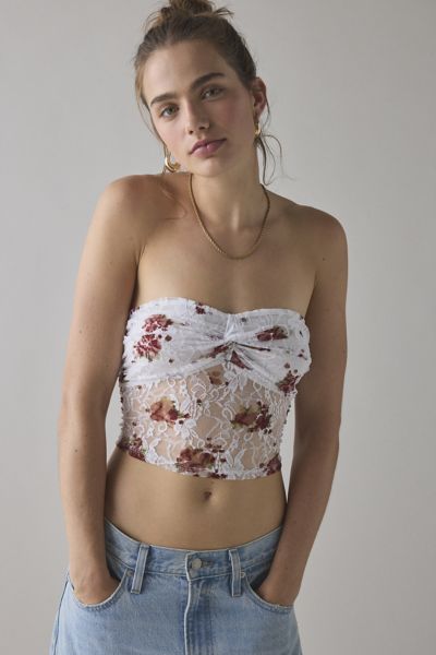 Kimchi Blue Sophie Sequin Lace Hanky Hem Tube Top