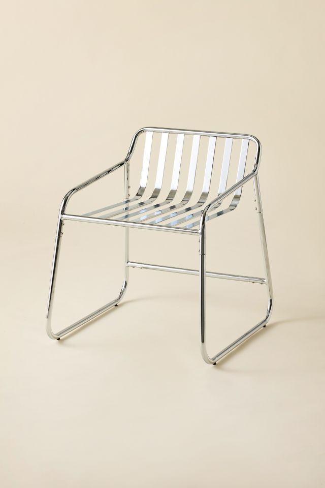 Boden Slatted Chrome Dining Chair - Set Of 2 #1