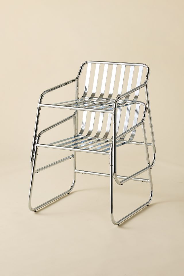 Boden Slatted Chrome Dining Chair - Set Of 2 #4