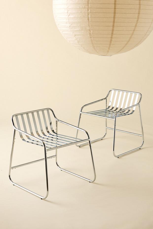 Boden Slatted Chrome Dining Chair - Set Of 2