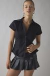 BDG Shaina Low-Rise Belted Faux Leather Micro Mini Skort