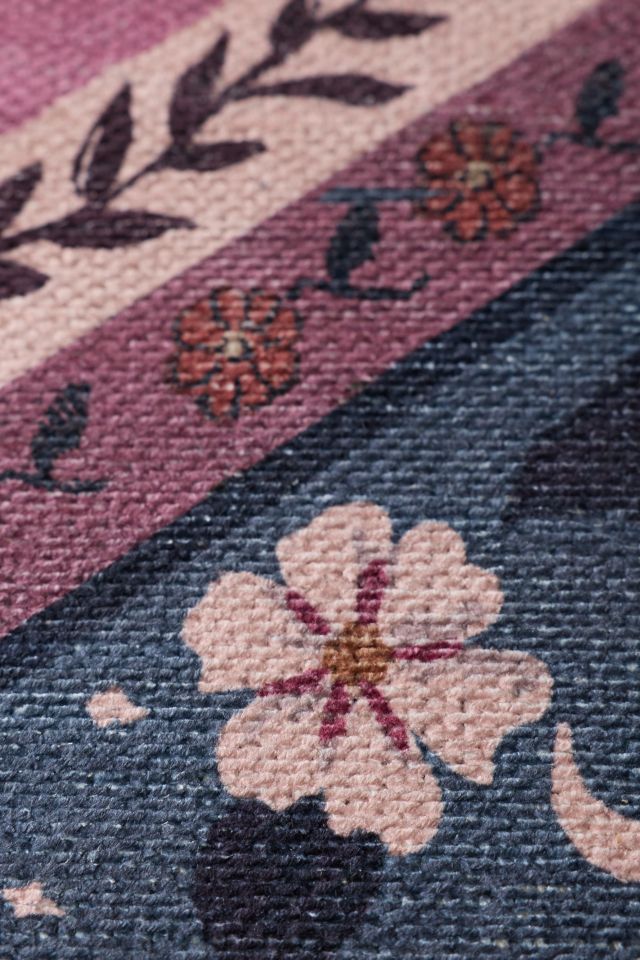 Ruby Floral Washable Digital Printed Rug #2
