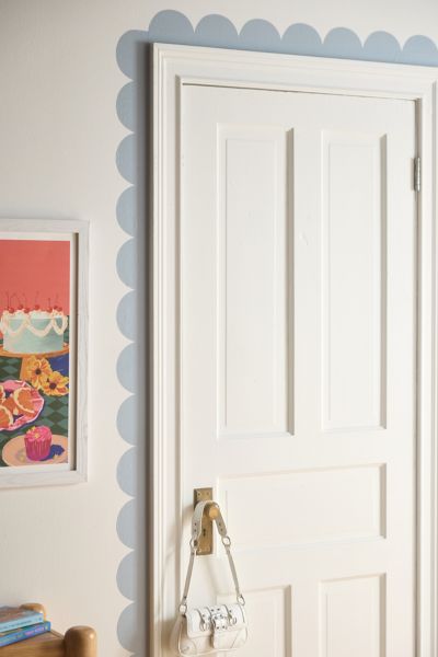 Urban Outfitters Roommates Scallop Border Peel & Stick Wall Decal Set In Grey At
