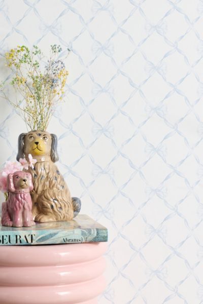 Loveshackfancy Baby Bow Removable Wallpaper In Blue At Urban Outfitters