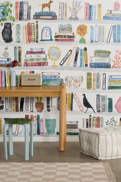Urban Outfitters Library Removable Wall Mural At