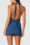 Edikted Destinee Denim Halter Mini Dress