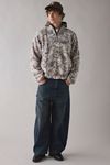 BDG Printed Fleece Quarter Zip Sweatshirt