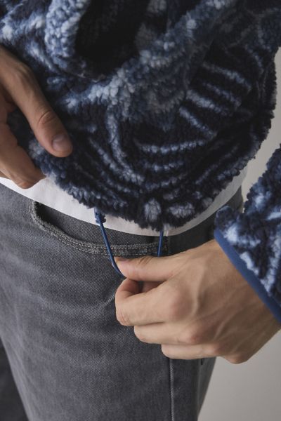 BDG Printed Fleece Quarter Zip Sweatshirt
