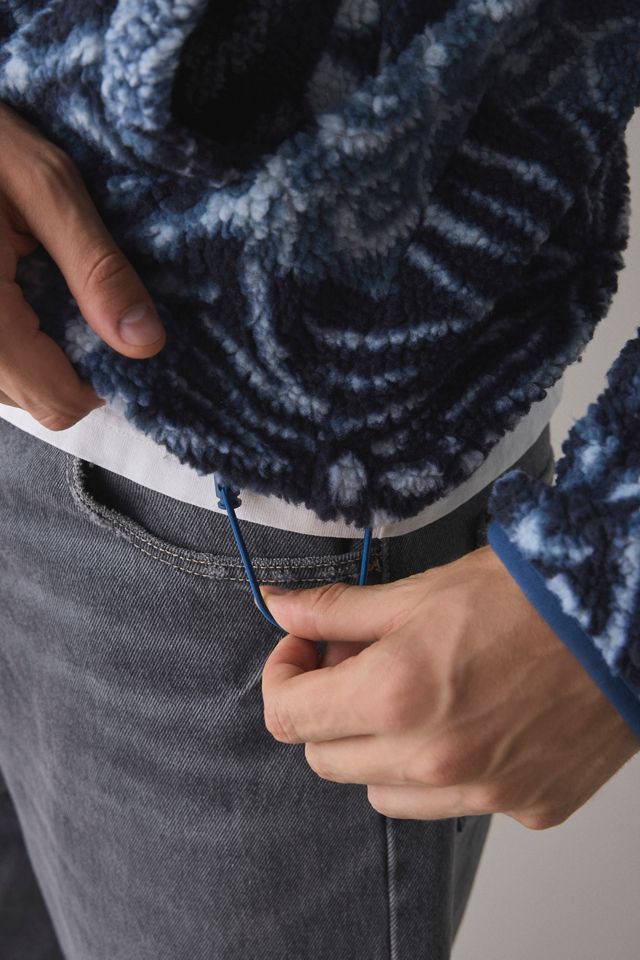 BDG Printed Fleece Quarter Zip Sweatshirt