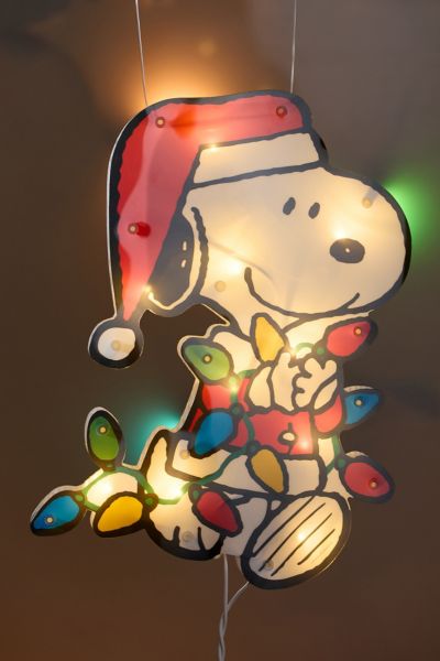 Peanuts Snoopy Pre-Lit Holiday Window Hanging