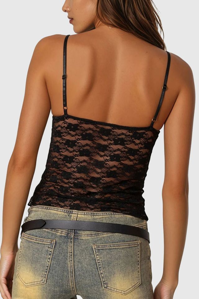 Edikted Eira Sheer Lace Tank Top #3