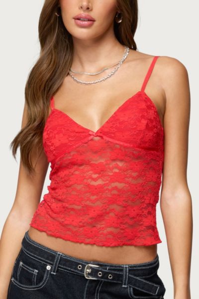 Edikted Eira Sheer Lace Tank Top