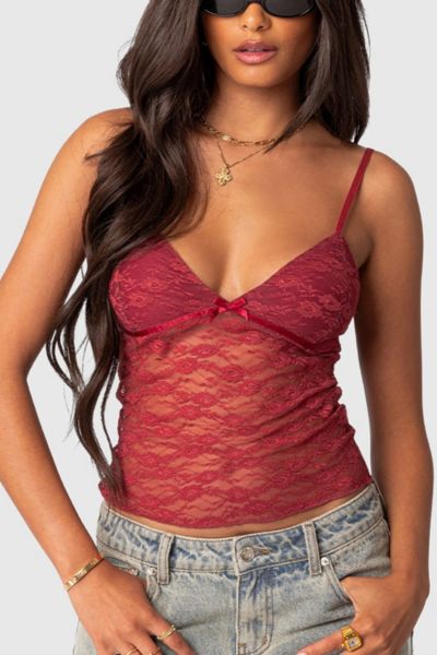 Edikted Eira Sheer Lace Tank Top