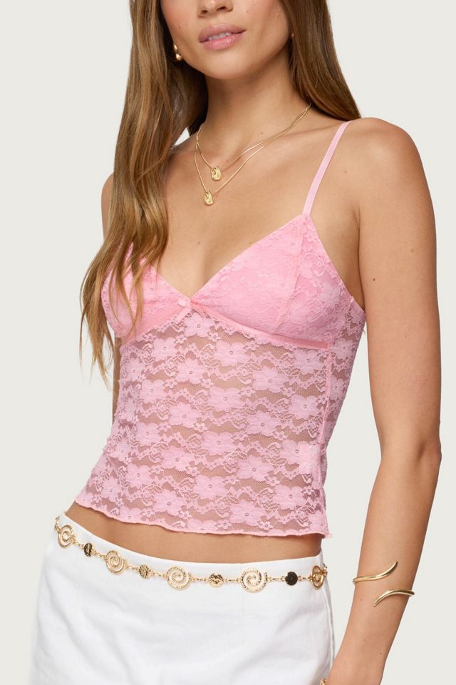 Edikted Eira Sheer Lace Tank Top #2