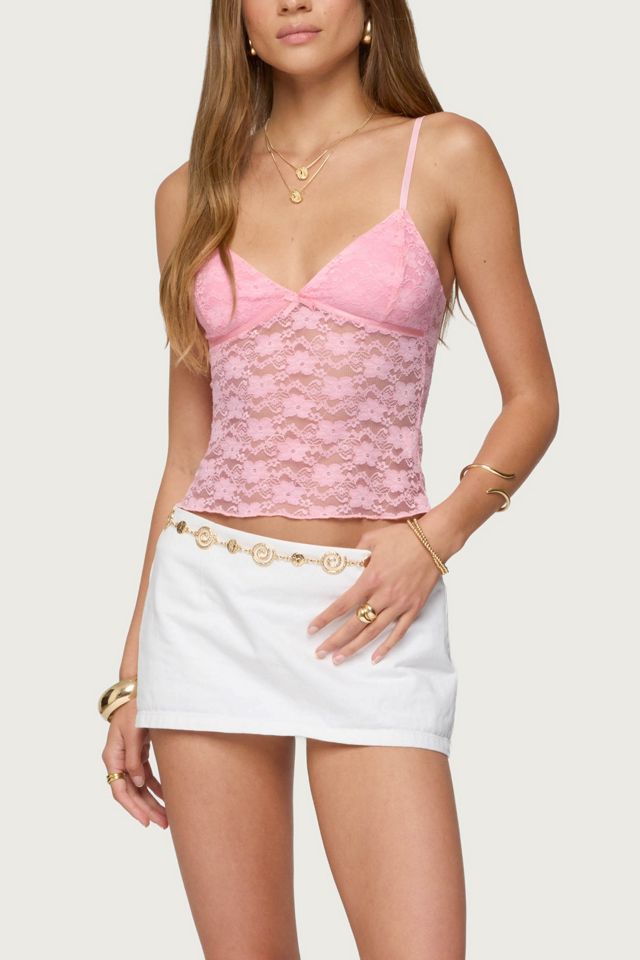 Edikted Eira Sheer Lace Tank Top #3