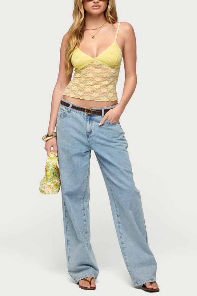 Edikted Eira Sheer Lace Tank Top #1