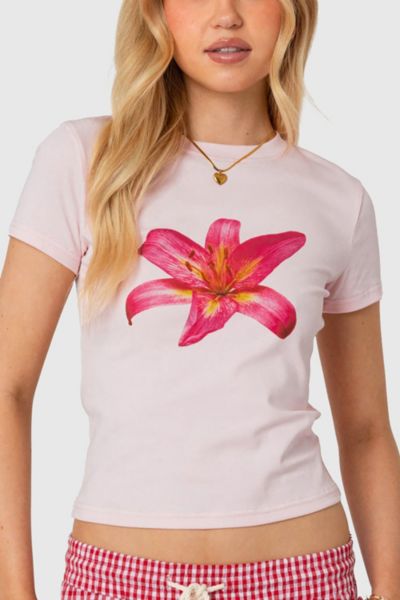 Edikted Daylily T-shirt Top In Light/pink, Women's At Urban Outfitters