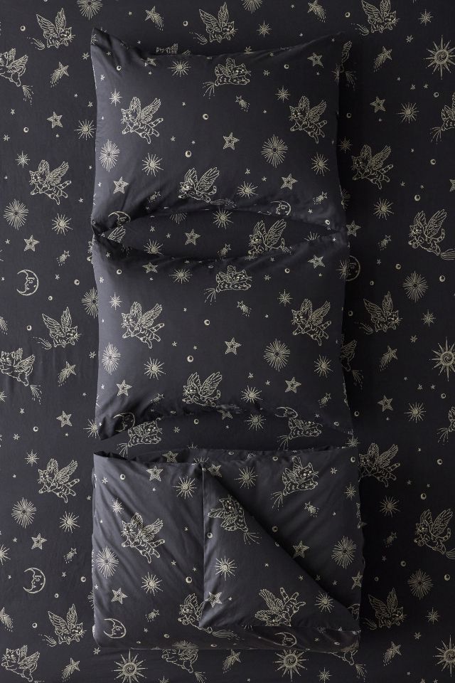 Cosmic Kitties Patterned Duvet Cover Set #4