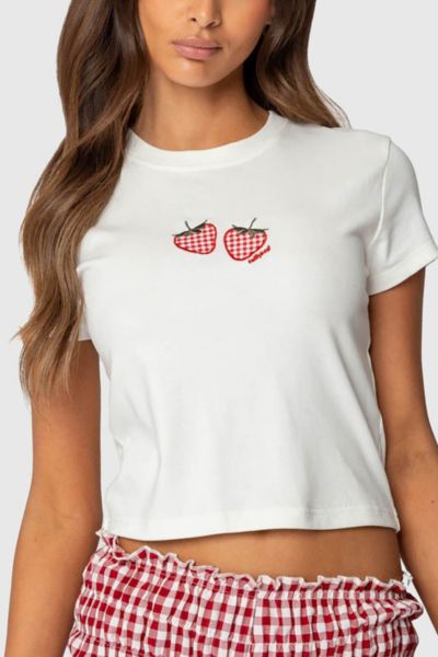 Edikted So Sweet Baby T-shirt Top In White, Women's At Urban Outfitters