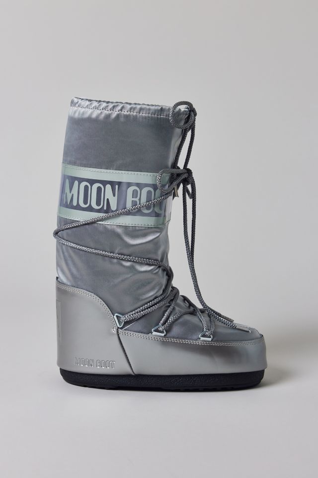 Moon Boot Women's Icon Glance Silver Satin Boot #1