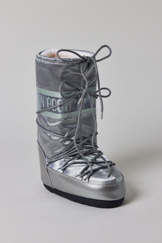 Moon Boot Women's Icon Glance Silver Satin Boot #2