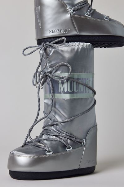 Moon Boot Women's Icon Glance Silver Satin Boot