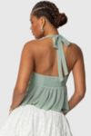 Edikted Sequin Chiffon Split Front Top