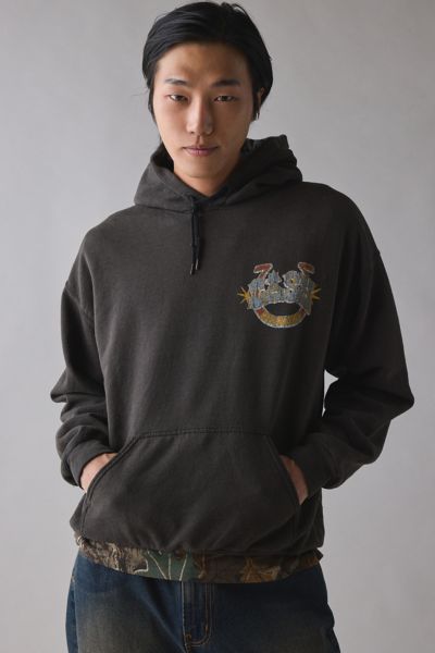 【IUGAMAKARAS】PIGMENT DYED HOODIE Black_Champion_Hoodie_Embroide