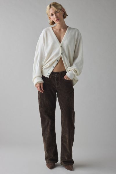 Bdg Kayla Flocked Low-rise Jean In Brown Flocked, Women's At Urban Outfitters In Brown
