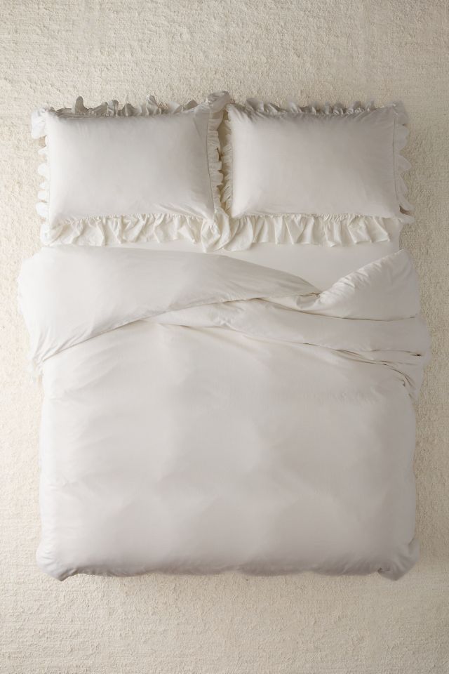 Solid Ruffle Trim Duvet Cover #1