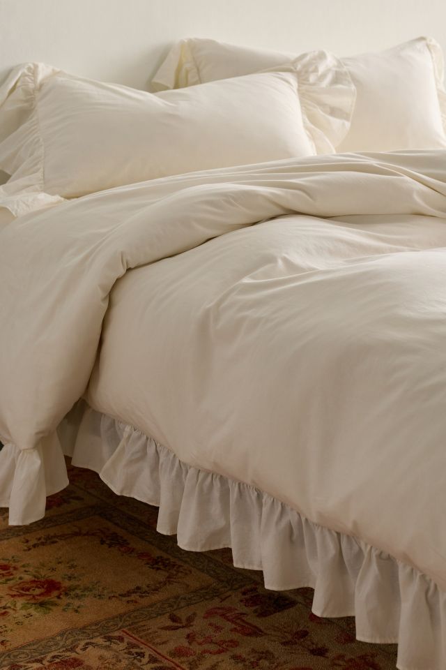 Solid Ruffle Trim Duvet Cover #5