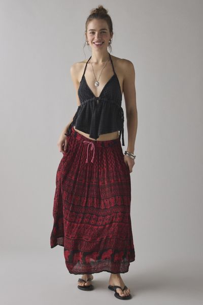 ReMADE By UO Overdyed Gauze Maxi Skirt