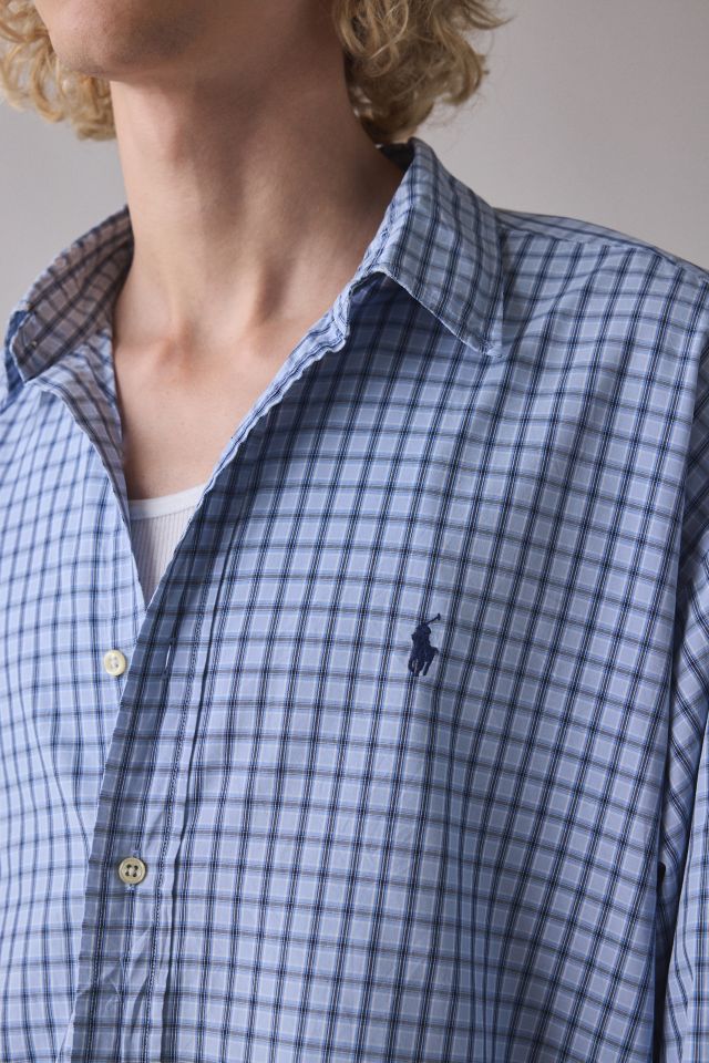 Vintage By UO Check Print Long Sleeve Button-Down Shirt #4