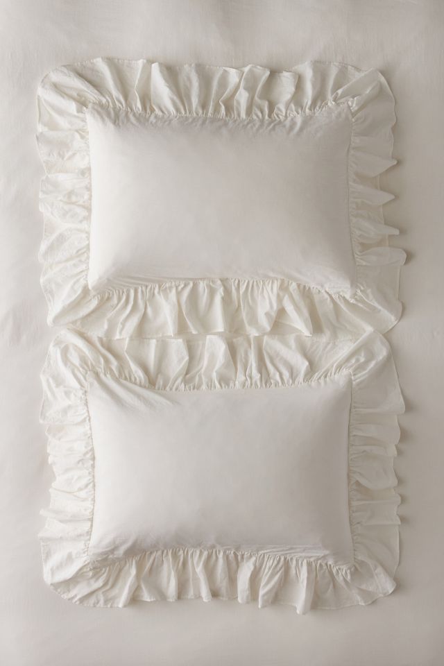 Solid Ruffle Trim Sham Set #1