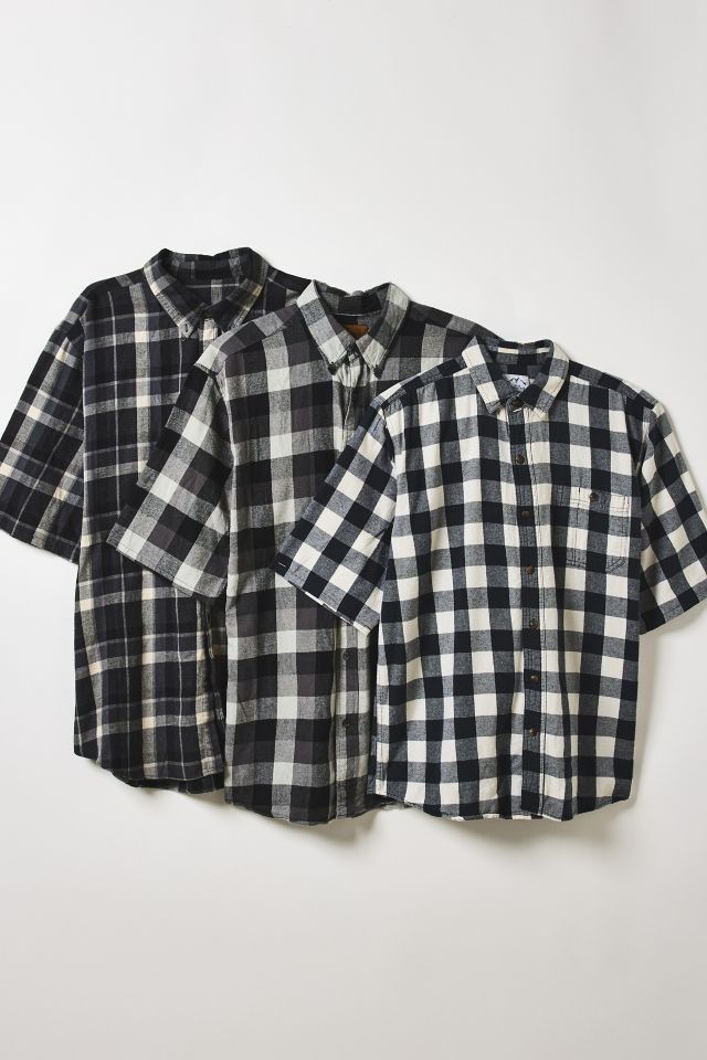 ReMADE By UO Check Pattern Short Sleeve Oversized Button-Down Shirt #1
